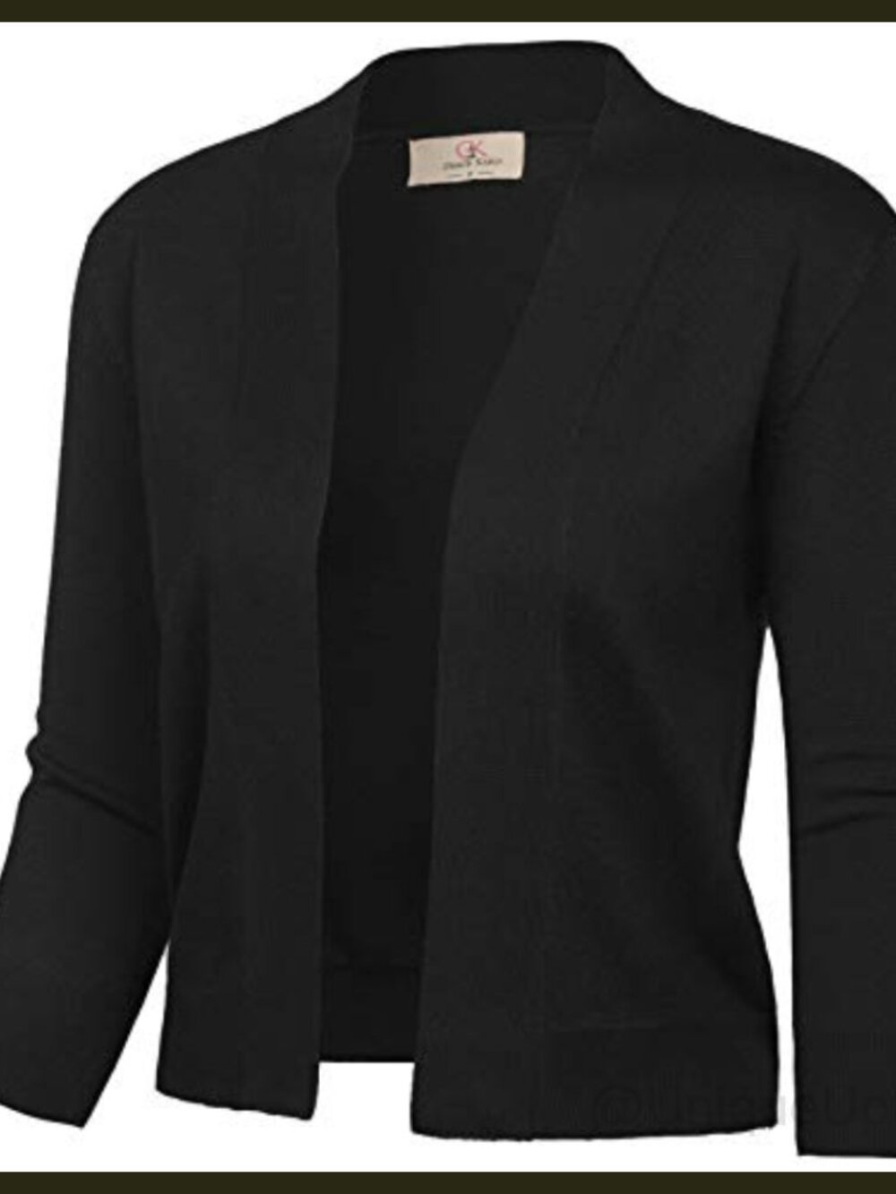 Womens 3/4 Sleeve Knit Cropped Cardigan Lightweight Open Front Bolero Shrug